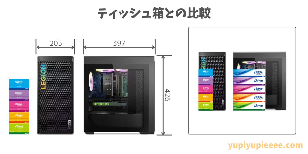 Legion Tower 5i Gen 8ケースのサイズ