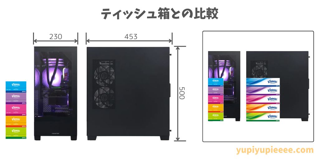 FRONTIER GPLシリーズブラックケースのサイズ