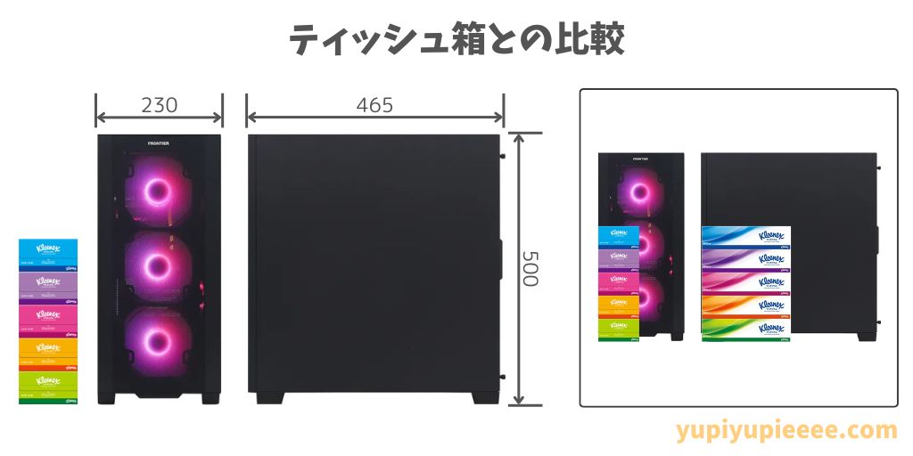 FRONTIER GHLシリーズブラックケースのサイズ