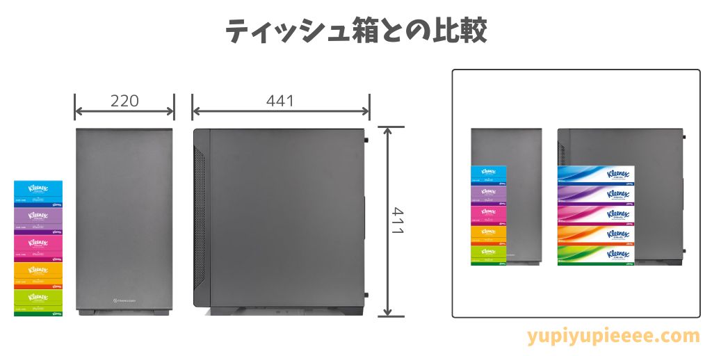 Thermaltake S100 Tempered Glass Micro-ATXケースサイズ