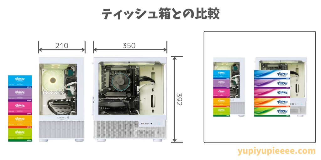 LEVELθ ピラーレスミニタワーケースのサイズ