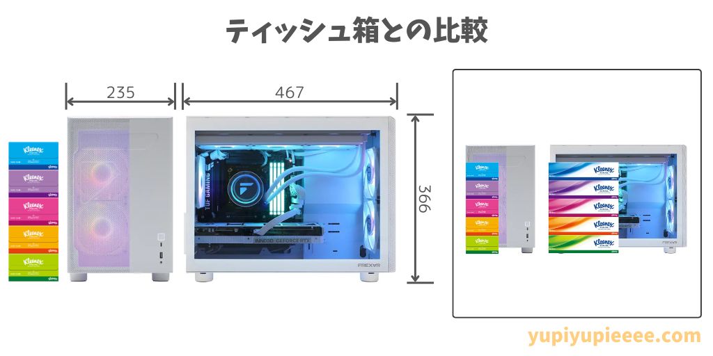 FREX∀R_Xシリーズ_ホワイトケースのサイズ