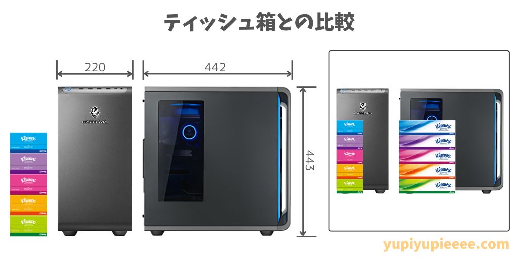 GALLERIA Xシリーズ ミニタワーケースのサイズ